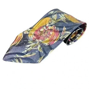 CHRISTIAN‎ DIOR Blue Abstract Tie Necktie 3.75” Wide